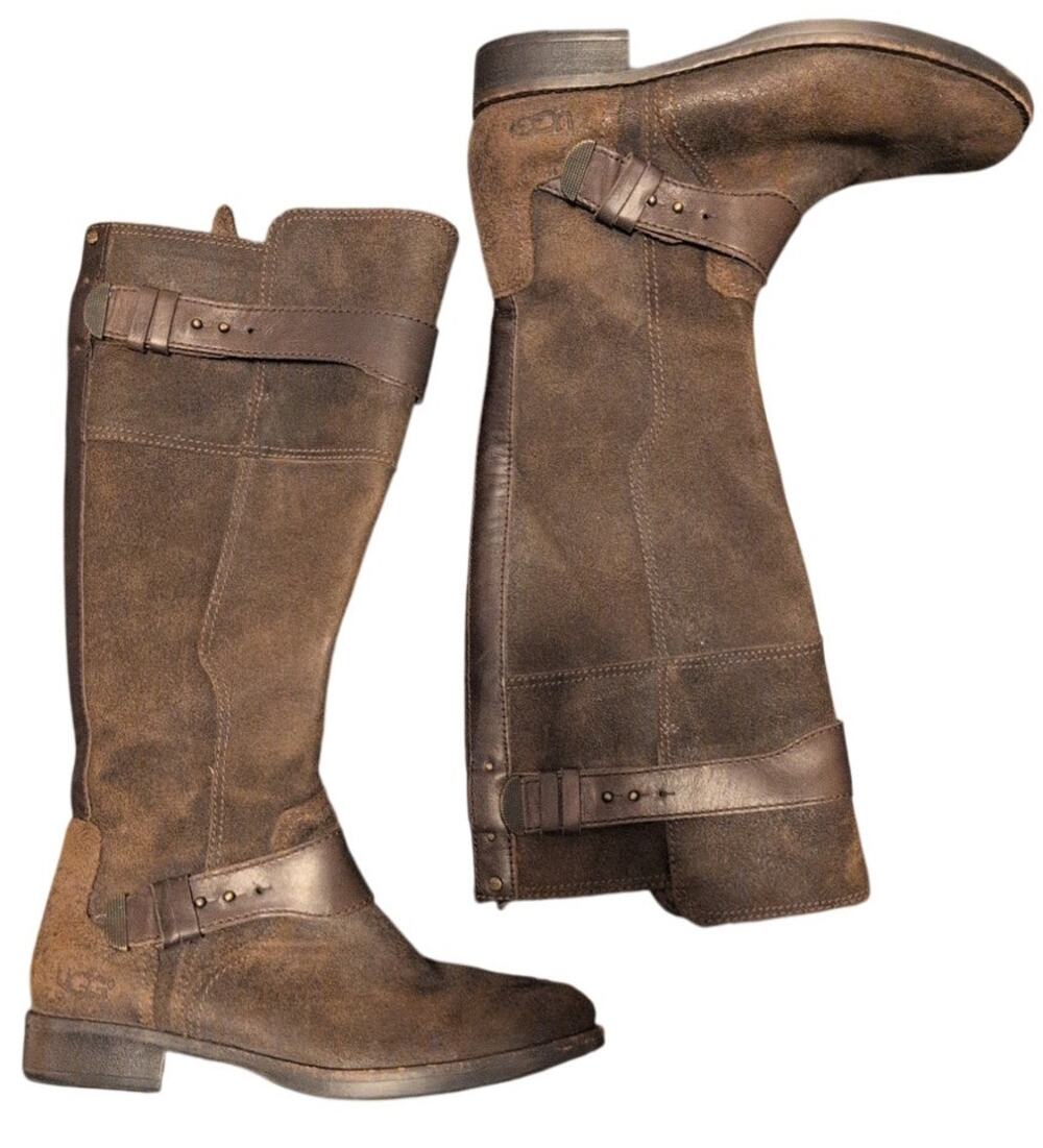 UGG Australia Dayle riding boots in brown leather size 6 EUC